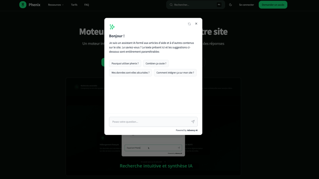 Recherche Phenix avec de l'IA
