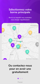 Écran de présentation de l'application mobile Book and Charge