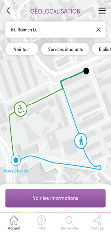 Carte pour se déplacer application MAP