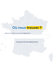 Écran représentant le moteur de recherche permettant de localiser l'association.