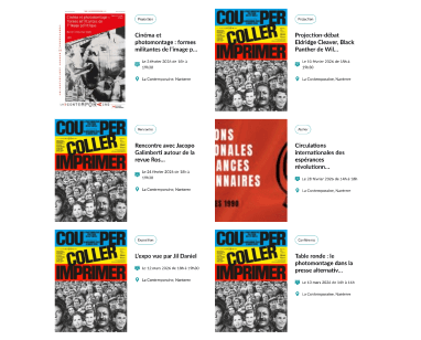 Affiche de livres avec couvertures colorées et graphiques sur un site web.