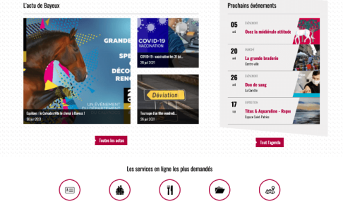 Page d'accueil de la ville de Bayeux