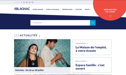 Page d'accueil du site de la mairie de Blagnac