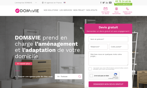 Page d'accueil Dometvie